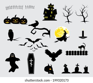 Halloween design elements 