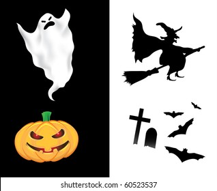  	Halloween design elements