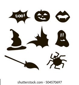 Halloween design elements, logos, badges, labels, icons and objects.