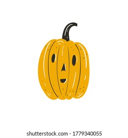 Halloween Design Elements Set. Hand Drawn Cartoon Doodles. Vector illustration. Colored typography poster. Template social madia post. Cute design for greeting card, sticker, party invitation.