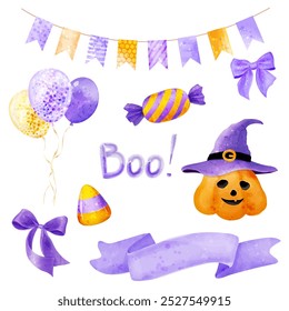 Halloween design elements set. Vector illustration