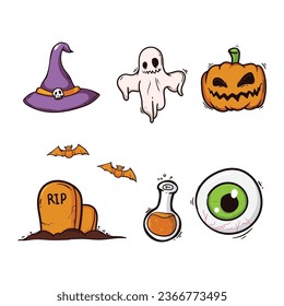 Halloween design elements. vector desgin icon, logos, labels and object