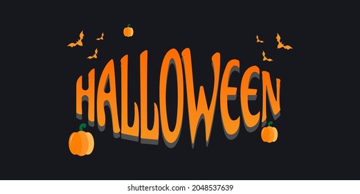 halloween design for event and banner with orange color and black color background. vectori illustration