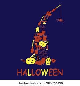 Halloween design from filled elements - Vector Illustration