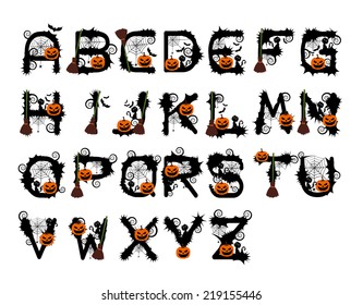 Halloween Design Font Vector