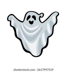  Halloween design with hand drawn ghost. Clipart concept. Vector illustration. 