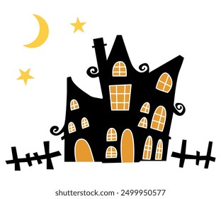 Halloween design house, illustration of horror house