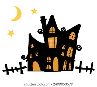 Halloween design house, illustration of horror house