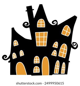 Halloween design house, illustration of horror house