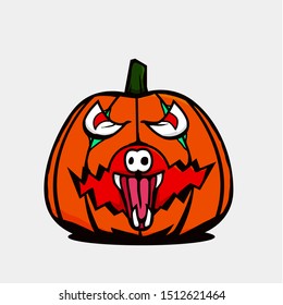 Halloween Design Illustration. pumpkin character. T shirt Design.