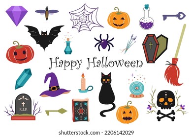 Halloween Design Illustration Set. vector illustration
