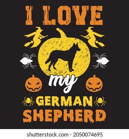 halloween design i love my german shepherd 