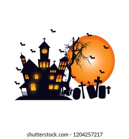 Halloween design- Halloween Night for t shirts, postcards, party themes, banners party cards