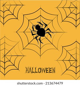 Halloween design over yellow background,vector illustration