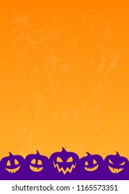 Halloween - design of poster with silhouettes of pumpkins. Vector.