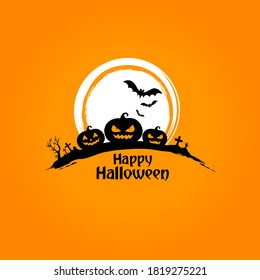 Halloween design with pumpkins.Vector Illustration