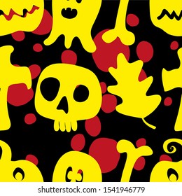 halloween design. Seamless pattern design with cute halloween figures.