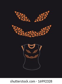 Halloween design for shirt  with a mysterious smile