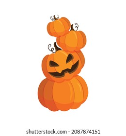 Diseño de Halloween para calabazas apiladas