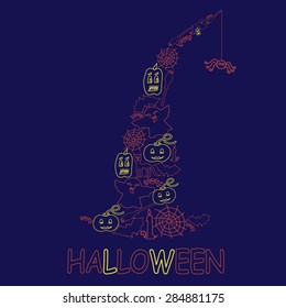Halloween design from stroke elements - Vector Illustration