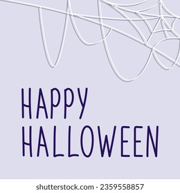 Halloween design template with cobweb and incription Happy Halloween. Halloween greeting card design. Vector illustration.