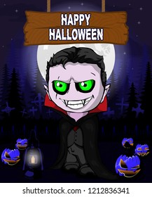 Halloween Design template with Dracula.