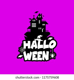 Halloween design with typography and dark background vector