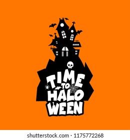 Halloween design with typography and dark background vector