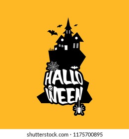 Halloween design with typography and light background vector