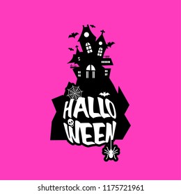 Halloween design with typography and light background vector