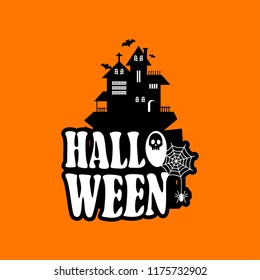 Halloween design with typography and light background vector
