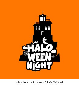 Halloween design with typography and light background vector
