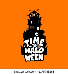 Halloween design with typography and light background vector