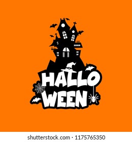 Halloween design with typography and light background vector