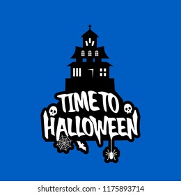 Halloween design with typography and light background vector