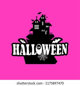 Halloween design with typography and light background vector