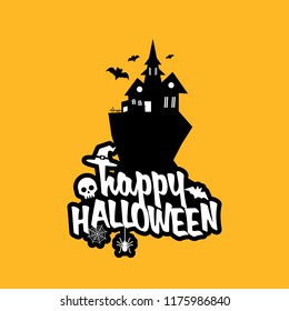 Halloween design with typography and light background vector