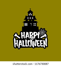 Halloween design with typography and light background vector
