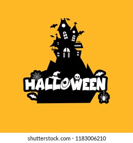 Halloween design with typography and light background vector