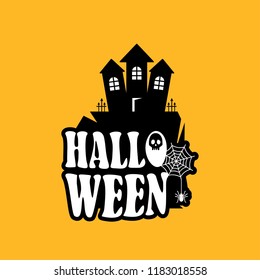 Halloween design with typography and light background vector