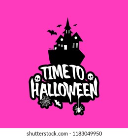 Halloween design with typography and light background vector