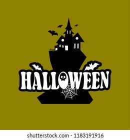 Halloween design with typography and light background vector