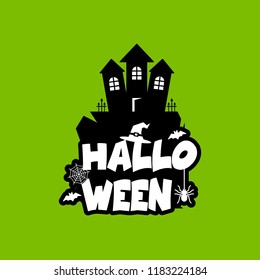 Halloween design with typography and light background vector