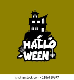 Halloween design with typography and light background vector