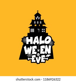 Halloween design with typography and light background vector
