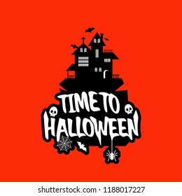 Halloween design with typography and light background vector