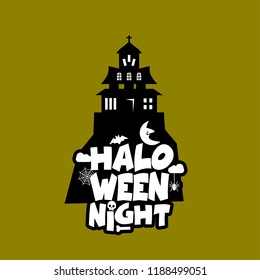 Halloween design with typography and light background vector