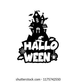 Halloween design with typography and white background vector 