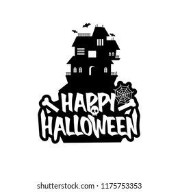 Halloween design with typography and white background vector 