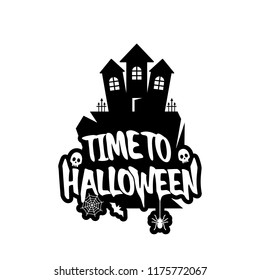 Halloween design with typography and white background vector 